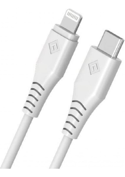 Omars Type-C iPhone Lightning Hızlı Şarj Kablosu Beyaz 1.2 Metre