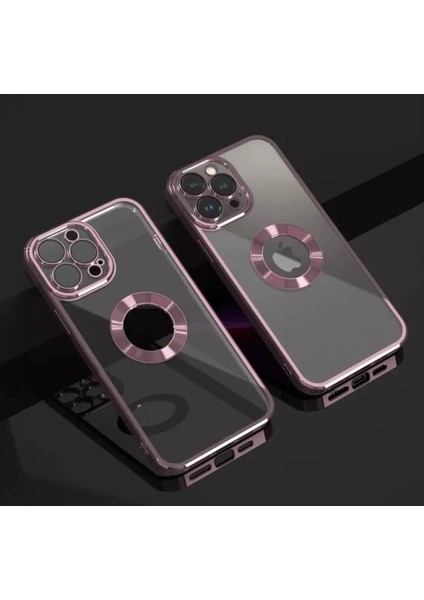 Aks iPhone 14 Pro Uyumlu Lens Korumalı Lazer Kılıf Rose Gold