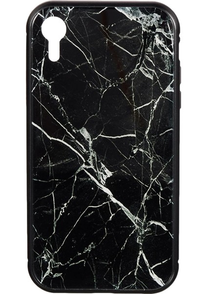 Apple iPhone Xr 6.1 Mermerli Devrim Siyah Cep Telefonu Kılıfı