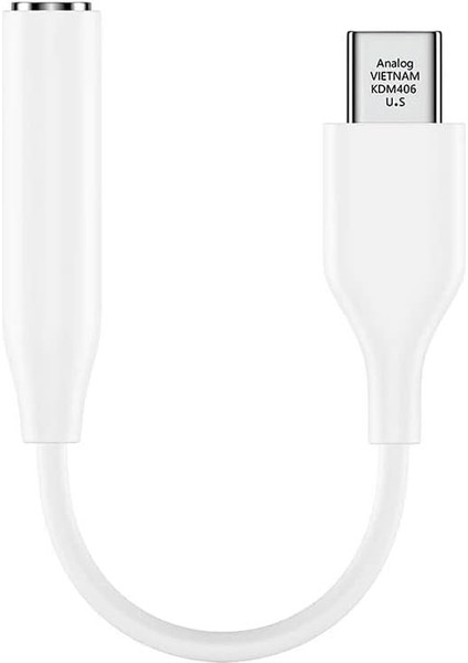 Type-C Için 3.5mm Aux, Kulaklık ve Mikrofon Adaptörü, Beyz, Samsung Telefonlar ile Uyumlu