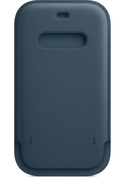 iPhone 12 ve iPhone 12 Pro Için Magsafe Özellikli Deri Zarf Kılıf - Baltık Mavisi