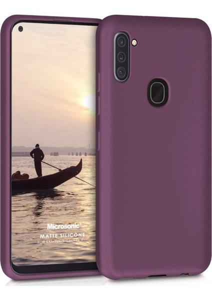 Matte Silicone Samsung Galaxy A11 Için Kılıf Mor [galaxy A11 ile Uyumlu Kılıf - Mor]