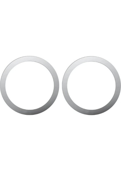 Power Metal Magsafe Halka Yüzük Ring iPhone 8 ve Üstü Model ile Uyumlu Gümüş 2'li Paket Lvrng2