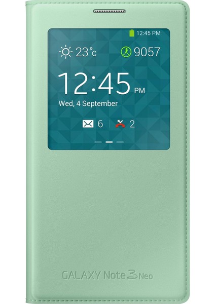 N7500 Galaxy Note 3 Neo Orjinal S View Cover Kılıf - Yeşil - EF-CN750BMEGWW