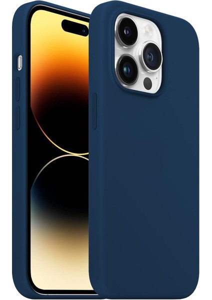 iPhone 14 Pro Rubber Fit Kılıf Navy Blue