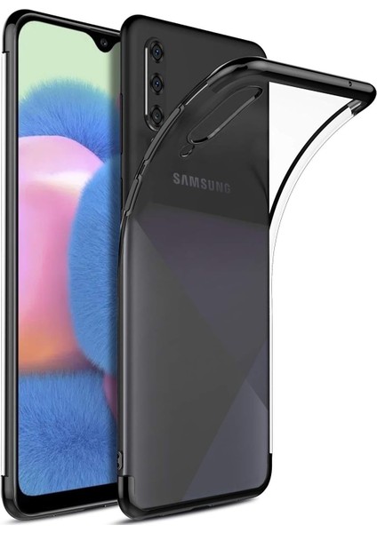 Samsung Galaxy A30S Kılıf Skyfall Transparent Clear Siyah