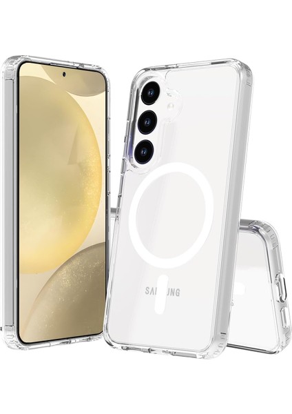Galaxy S24 ile Uyumlu (6.2 Inç) Magsafe Uyumlu Air Hybrid Darbe Emici Tpu + Pc Şeffaf Kılıf