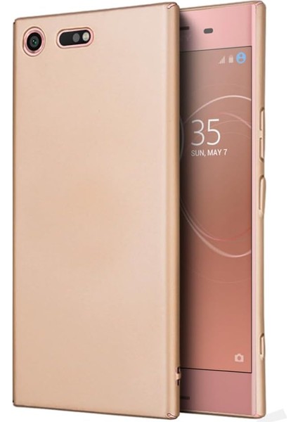 Xperia Xz Premium Uyumlu Sert Rubber Silikon Kılıf (Altın Rengi)