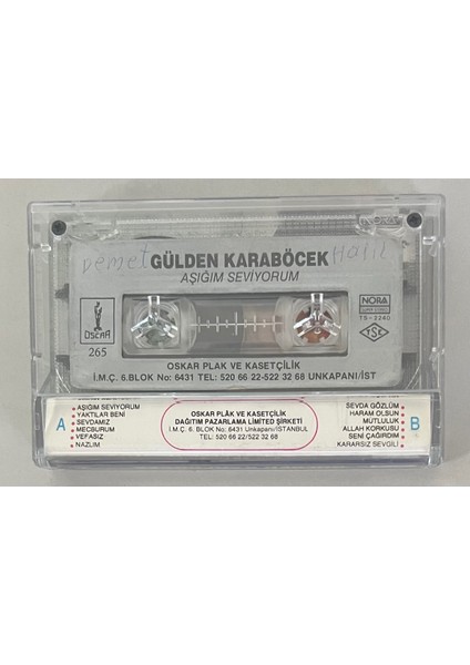 Gülden Karaböcek Aşığım Seviyorum Kaset (Orjnal Dönem Kağıt Baskı Kaset)