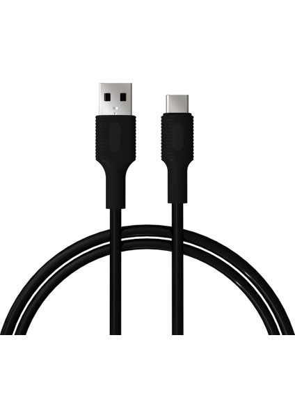 Basic USB A-C Hızlı Şarj Kablosu, Siyah (100 Cm)