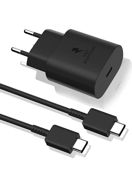 25W Şarj Aleti Newpole Galaxy S23/S23+/S21/S21+/S22/S22+/S20 Ultra Için Hızlı Şarj Aleti 3 Amper Pd Samsung Galaxy S22/ S21/S20/NOTE 10/A54/A14/A34/A55/A35/Z Flod/flip 4 5 ile Uyumludur (Siyah)