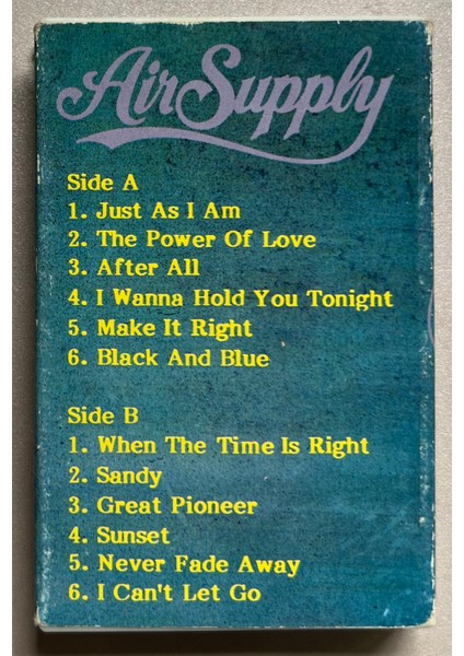 Air Supply Just As I Am Kaset (1979 Dönem Glory Malezya Baskı Kaset)