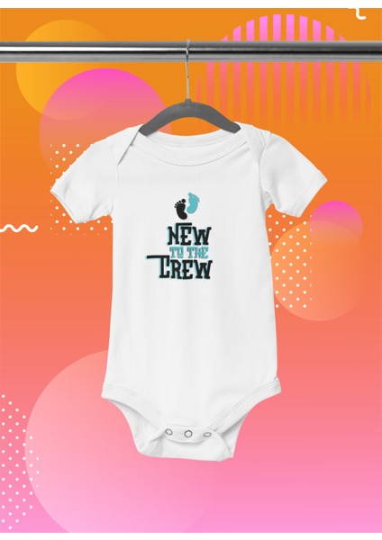 New To The Crew Bebek Body Kısa Kollu Badi Çıtçıtlı Zıbın Organik %100 Pamuk