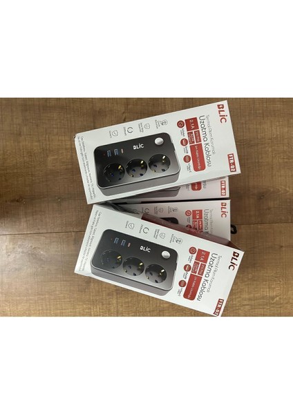 Termal Akım Korumalı 3 Priz / 2 USB / 1 Type-C Girişli 2m Kablolu Üçlü Piriz