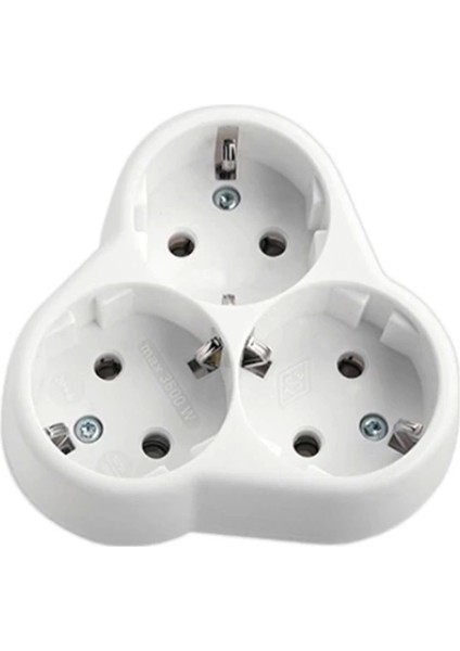 3'lü Yonca Topraklı Fiş - Priz