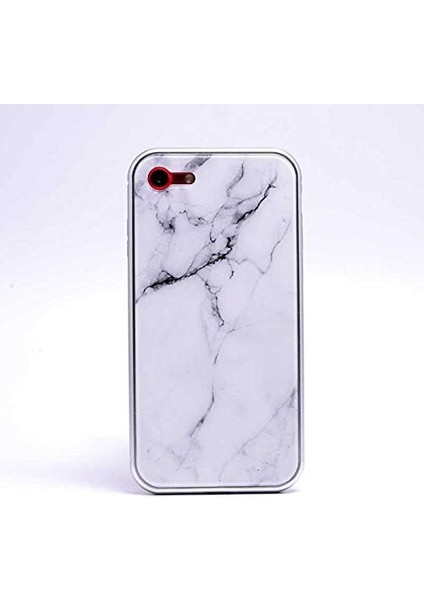 Apple iPhone 7 ile Uyumlu Mermerli Devrim Beyaz Cep Telefonu Kılıfı