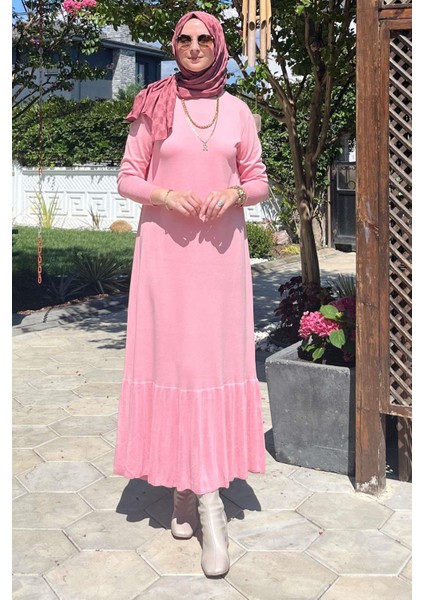 Rüya Pembe Triko Elbise
