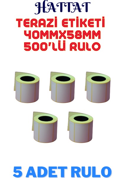 Terazi Etiketi 40MM x 58MM 500'LÜ Termal Rulo Etiket Dayanıklı Net Baskı