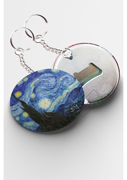 Major Selection Vincent Van Gogh Starry Night Açacaklı Anahtarlık 58MM