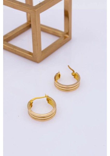 22 Ayar Altın Kalemli Halka Küpe