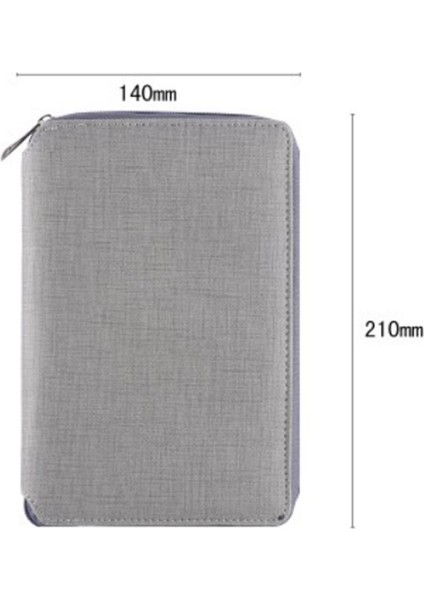 Fermuarlı Padfolio Klas Iş Öyü Not Defteri Gri (Yurt Dışından) fırsatları