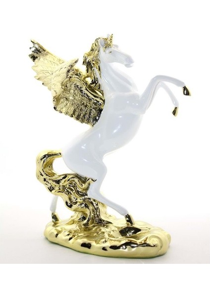 Polyester Şahlanan Kanatlı At Figürü Biblo