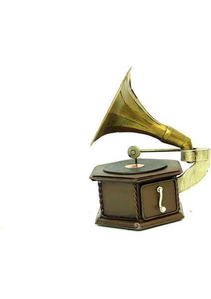 Dekoratif Metal Gramofon Kutu Obje Vintage Hediyelik modelleri