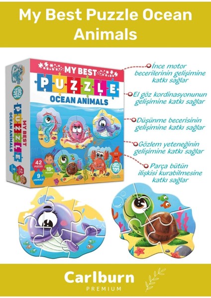 Özel Üretim Zeka Geliştirici Eğitici Çocuk El Göz Koordinasyonu My Best Puzzle Okyanus Hayvanları