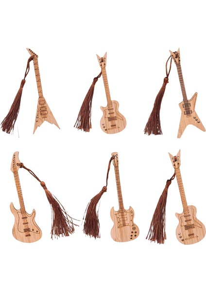 6x Püsküllü Bas I Kırtasiye Klipsli Ahşap Ayraç (Yurt Dışından)