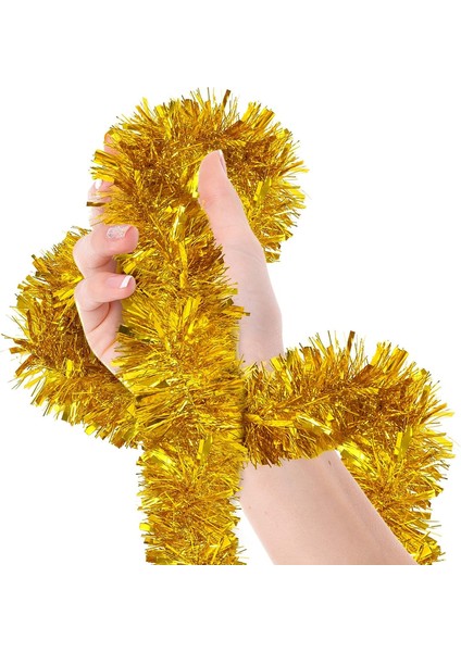 Parti Için Sim Süs 2 Metre Uzunluk 8 cm Genişlik Altın Renk