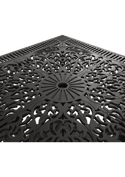 Istanbul Model Ferforje Görünümlü Plastik Kare Masa ve Istanbul Model Sandalye 4 Sandalye 1 Masa modelleri