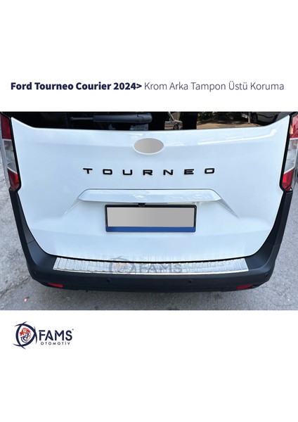 Ford Tourneo Courier Krom Arka Tampon Üstü Koruma 2024 Üzeri Paslanmaz Çelik
