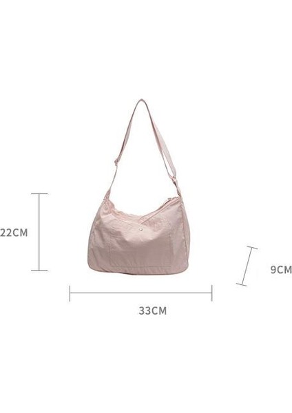 Yeaın Çapraz Askılı Çanta Taşınabilir Yüksek Kaliteli Aşınmaya Dayanıklı Naylon Kumaş Sade Stil, Bej (Yurt Dışından) modelleri