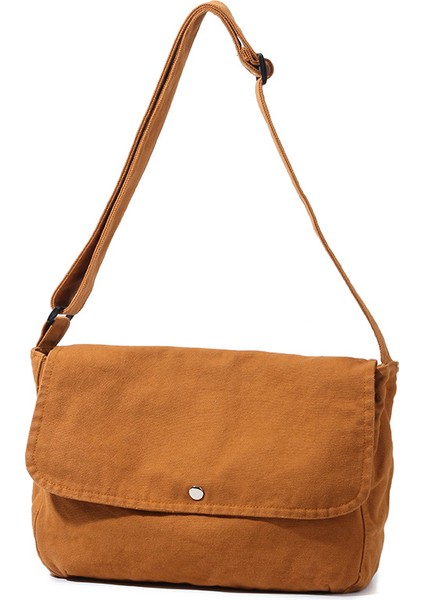 Yeaın Çapraz Askılı Çanta Taşınabilir Yüksek Kaliteli Kanvas Kumaş Sade Düz Renk Tarzı Ayarlanabilir Omuz Askıları, Kahverengi (Yurt Dışından)