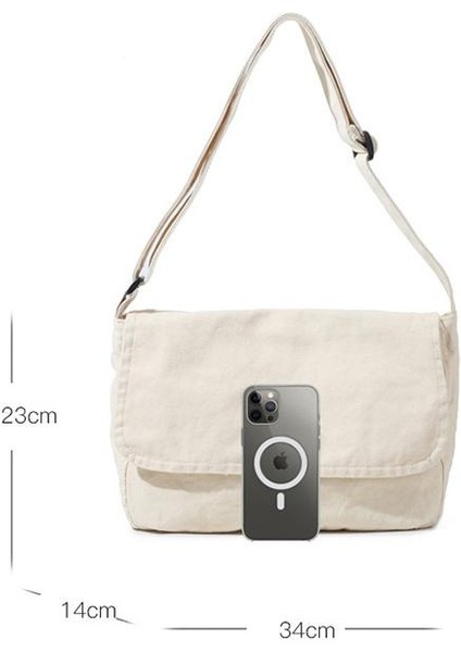 Yeaın Çapraz Askılı Çanta Taşınabilir Yüksek Kaliteli Kanvas Kumaş Sade Düz Renk Tarzı Ayarlanabilir Omuz Askıları, Kahverengi (Yurt Dışından) fiyatları