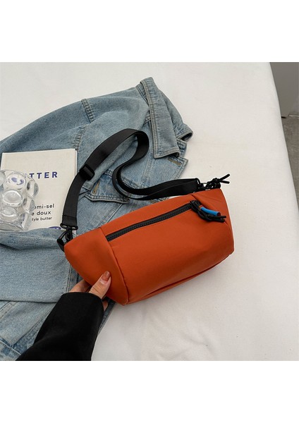 Yeaın Çapraz Askılı Çanta Taşınabilir Sağlıklı Kanvas Kumaş Kaliteli Işçılik Rahat Tarz, Turuncu (Yurt Dışından)