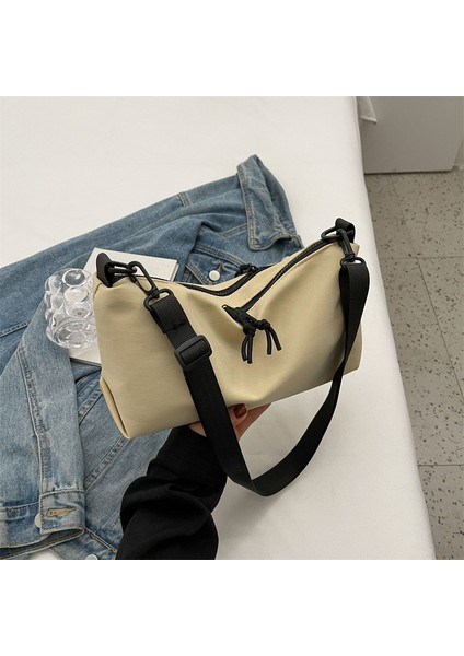 Yeaın Çapraz Askılı Çanta Taşınabilir Sağlıklı Kanvas Kumaş Kaliteli Işçılik Hafiflik, Bej (Yurt Dışından)