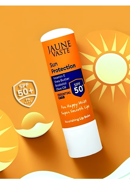 Jaune Vaste Lip Balm Sun Protection SPF50 Yoğun Besleyici Güneş Koruyucu Dudak Bakım Stick 5g