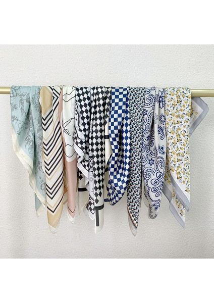 Ipek Eşarp, Ince Yeni Siyah ve Beyaz Dama Tahtası Eşarp, Kadın Ins Dekorasyon, Yabancı Yaz Damalı Küçük Kare Eşarp ile Birden Fazla Amaç Için (Yurt Dışından) fiyatları