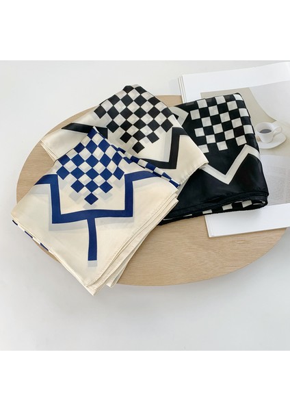 Ipek Eşarp, Ince Yeni Siyah ve Beyaz Dama Tahtası Eşarp, Kadın Ins Dekorasyon, Yabancı Yaz Damalı Küçük Kare Eşarp ile Birden Fazla Amaç Için (Yurt Dışından) modelleri