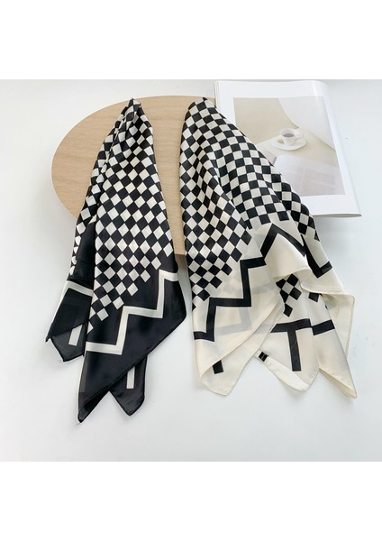 Ipek Eşarp, Ince Yeni Siyah ve Beyaz Dama Tahtası Eşarp, Kadın Ins Dekorasyon, Yabancı Yaz Damalı Küçük Kare Eşarp ile Birden Fazla Amaç Için (Yurt Dışından) fırsatları