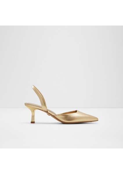 Gavedessı Ayakkabı Orta Boy Topuklu - Gold