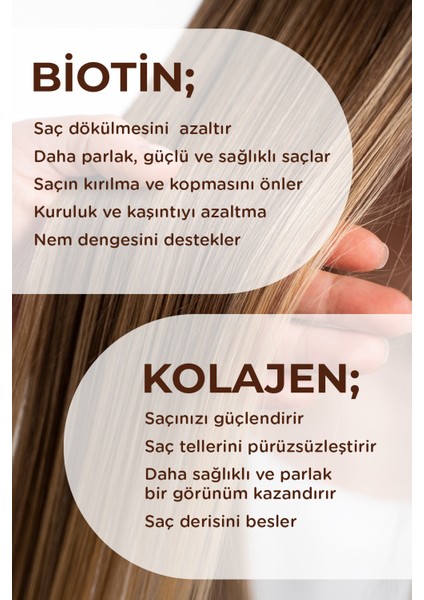 Biotin B7 ve Kolajen İçeren Vegan Saç Kremi, Nemlendiren, Besleyici ve Onarıcı Saç Bakım Kremi 200 ml