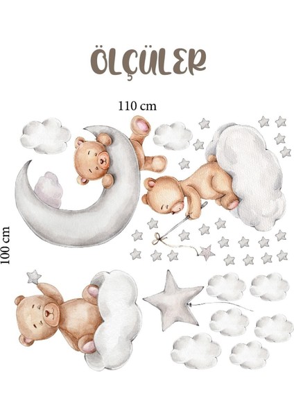 Sevimli Ayıcıkların Yıldızlarla Oyunu Duvar Sticker Seti fiyatları
