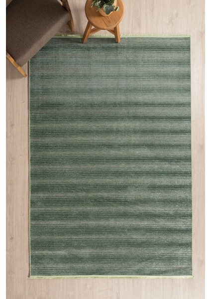 Stripe Yeşil Kilim Kaymaz Taban Salon Oturma Odası Antre Halısı 33011A