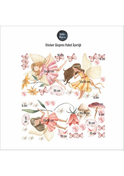 Rüya gibi renkli çocuk odası duvar sticker seti, eğlenceli ve dekoratif tasarım, 5+ parça fiyatları