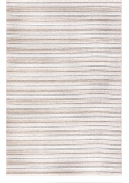 Stripe Krem Kilim Kaymaz Taban Salon Oturma Odası Antre Halısı 33014A