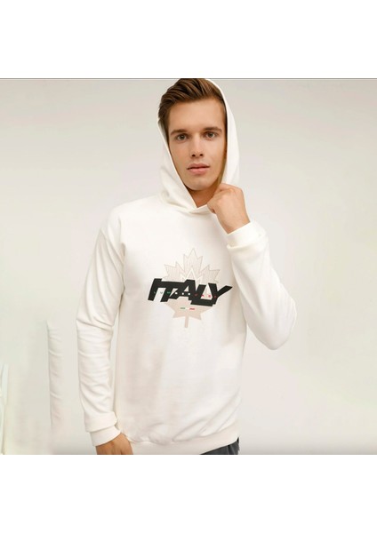4W ml Renato 17SD1047 4pr Erkek Sweatshirt Kırık Beyaz