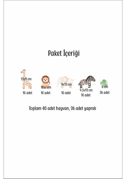 Renkli hayvan ve yapraklar çocuk odası duvar sticker seti, eğlenceli dekorasyon fiyatları