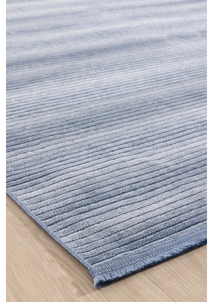 Stripe Mavi Kilim Kaymaz Taban Salon Oturma Odası Antre Halısı 33013A indirimleri